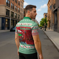 Wales Viking Santa Christmas Zipper Polo Shirt Funny Reindeer Norse Xmas - Wonder Print Shop