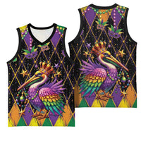 Pelican Mardi Gras Carnival Basketball Jersey Fat Tuesday - Wonder Print Shop
