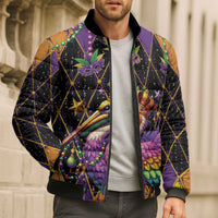 Pelican Mardi Gras Carnival Bomber Puffer Jacket Fat Tuesday - Wonder Print Shop