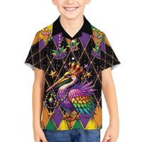 Pelican Mardi Gras Carnival Family Matching Tank Maxi Dress and Hawaiian Shirt Fat Tuesday - Wonder Print Shop