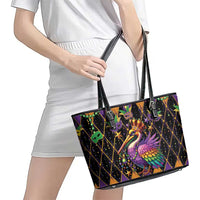 Pelican Mardi Gras Carnival Leather Tote Bag Fat Tuesday - Wonder Print Shop