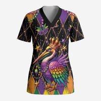 Pelican Mardi Gras Carnival Scrub Top Fat Tuesday - Wonder Print Shop