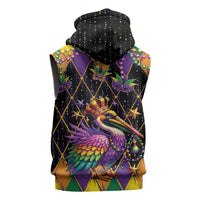 Pelican Mardi Gras Carnival Sleeveless Zip Hoodie Fat Tuesday - Wonder Print Shop
