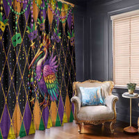 Pelican Mardi Gras Carnival Window Curtain Fat Tuesday - Wonder Print Shop