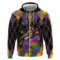 Pelican Mardi Gras Carnival Zip Hoodie Fat Tuesday - Wonder Print Shop