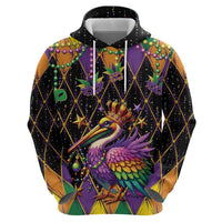 Pelican Mardi Gras Carnival Zip Hoodie Fat Tuesday - Wonder Print Shop