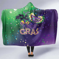 Mardi Gras Masquerade Mask Hooded Blanket NOLA Vibe - Wonder Print Shop