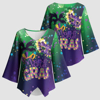 Mardi Gras Masquerade Mask Kimono Sleeve Blouse NOLA Vibe - Wonder Print Shop