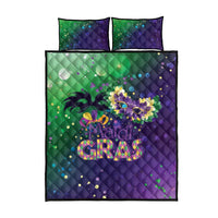 Mardi Gras Masquerade Mask Quilt Bed Set NOLA Vibe - Wonder Print Shop