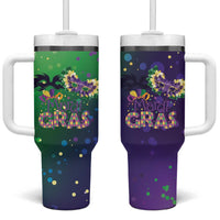 Mardi Gras Masquerade Mask Tumbler With Handle NOLA Vibe - Wonder Print Shop