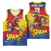 Spain National Football Custom Basketball Jersey Spanish Bull Trophy Todos con La Roja