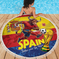 Spain National Football Beach Blanket Spanish Bull Trophy Todos con La Roja