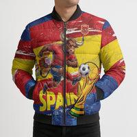 Spain National Football Custom Bomber Puffer Jacket Spanish Bull Trophy Todos con La Roja