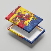Spain National Football Canvas Wall Art Spanish Bull Trophy Todos con La Roja