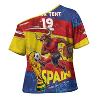 Spain National Football Custom Cross Shoulder Shirt Spanish Bull Trophy Todos con La Roja