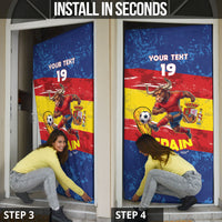 Spain National Football Custom Door Cover Spanish Bull Trophy Todos con La Roja