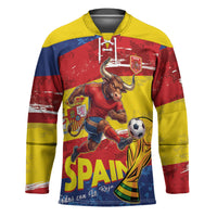 Spain National Football Custom Hockey Jersey Spanish Bull Trophy Todos con La Roja