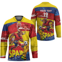 Spain National Football Custom Hockey Jersey Spanish Bull Trophy Todos con La Roja