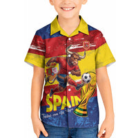 Spain National Football Custom Kid Hawaiian Shirt Spanish Bull Trophy Todos con La Roja