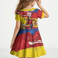 Spain National Football Custom Kid Short Sleeve Dress Spanish Bull Trophy Todos con La Roja