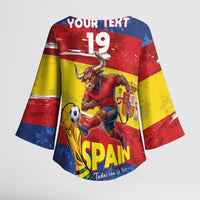 Spain National Football Custom Kimono Sleeve Blouse Spanish Bull Trophy Todos con La Roja