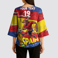 Spain National Football Custom Kimono Sleeve Blouse Spanish Bull Trophy Todos con La Roja