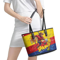 Spain National Football Leather Tote Bag Spanish Bull Trophy Todos con La Roja