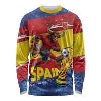 Spain National Football Custom Long Sleeve Shirt Spanish Bull Trophy Todos con La Roja