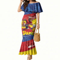 Spain National Football Custom Mermaid Dress Spanish Bull Trophy Todos con La Roja