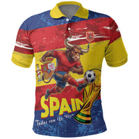 Spain National Football Custom Polo Shirt Spanish Bull Trophy Todos con La Roja