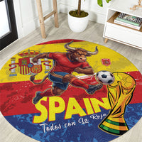 Spain National Football Round Carpet Spanish Bull Trophy Todos con La Roja