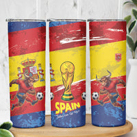 Spain National Football Skinny Tumbler Spanish Bull Trophy Todos con La Roja