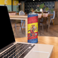 Spain National Football Skinny Tumbler Spanish Bull Trophy Todos con La Roja