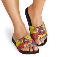 Spain National Football Slide Sandals Spanish Bull Trophy Todos con La Roja