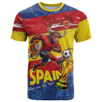 Spain National Football Custom T Shirt Spanish Bull Trophy Todos con La Roja