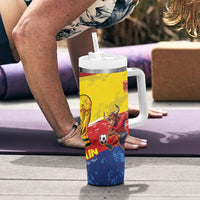 Spain National Football Tumbler With Handle Spanish Bull Trophy Todos con La Roja
