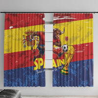 Spain National Football Window Curtain Spanish Bull Trophy Todos con La Roja