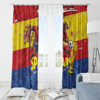 Spain National Football Window Curtain Spanish Bull Trophy Todos con La Roja