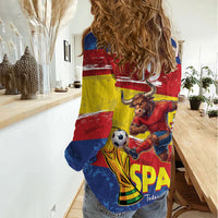 Spain National Football Custom Women Casual Shirt Spanish Bull Trophy Todos con La Roja