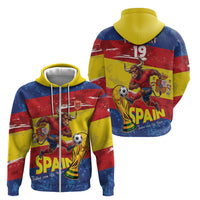Spain National Football Custom Zip Hoodie Spanish Bull Trophy Todos con La Roja