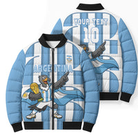 Argentina National Football Custom Bomber Puffer Jacket Andean Condor Trophy Sporty Style
