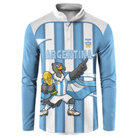 Argentina National Football Custom Button Sweatshirt Andean Condor Trophy Sporty Style