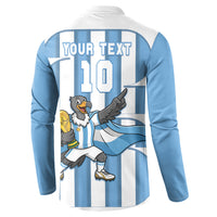 Argentina National Football Custom Button Sweatshirt Andean Condor Trophy Sporty Style