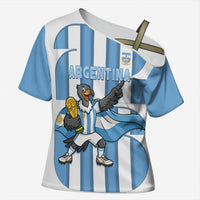 Argentina National Football Custom Cross Shoulder Shirt Andean Condor Trophy Sporty Style