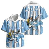 Argentina National Football Custom Kid Hawaiian Shirt Andean Condor Trophy Sporty Style
