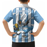 Argentina National Football Custom Kid Hawaiian Shirt Andean Condor Trophy Sporty Style