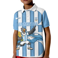 Argentina National Football Custom Kid Polo Shirt Andean Condor Trophy Sporty Style