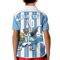 Argentina National Football Custom Kid Polo Shirt Andean Condor Trophy Sporty Style