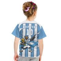 Argentina National Football Custom Kid T Shirt Andean Condor Trophy Sporty Style