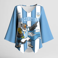 Argentina National Football Custom Kimono Sleeve Blouse Andean Condor Trophy Sporty Style